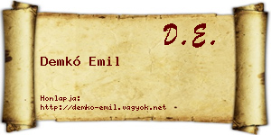 Demkó Emil névjegykártya